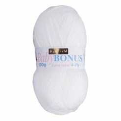 Wholesale 🌟 Hayfield White Baby Bonus 4 Ply Yarn 100g (856) 😍