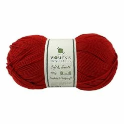Cheapest 💯 The WI 👩 Women's Institute Deep Red Soft And Smooth Aran Yarn 400g ✔️