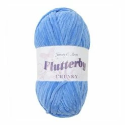 Best Pirce ⭐ James C Brett Cobalt Blue Flutterby Chunky Yarn 100 G ❤️