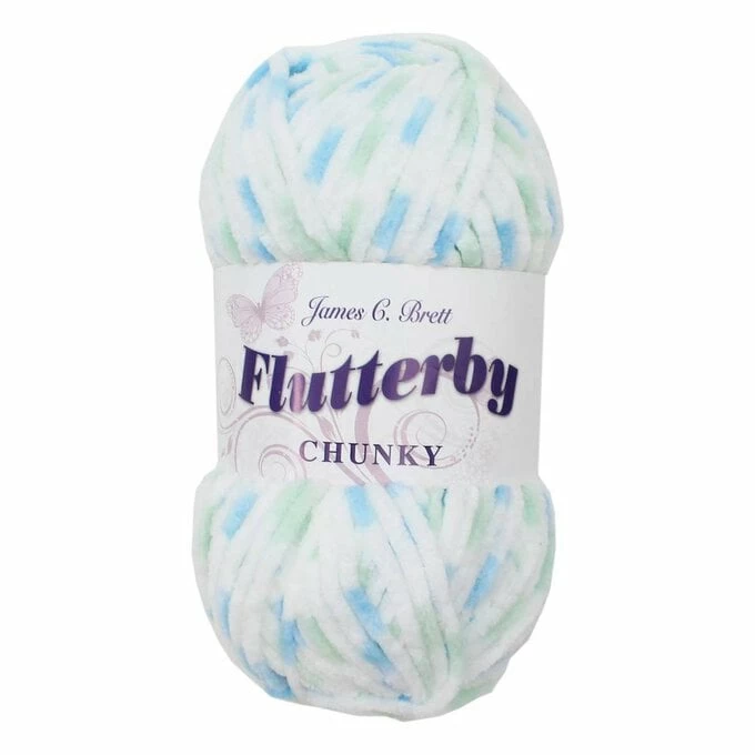 Outlet ๐ James C Brett White Blue Mint Flutterby Chunky Yarn 100 G โ๏ธ