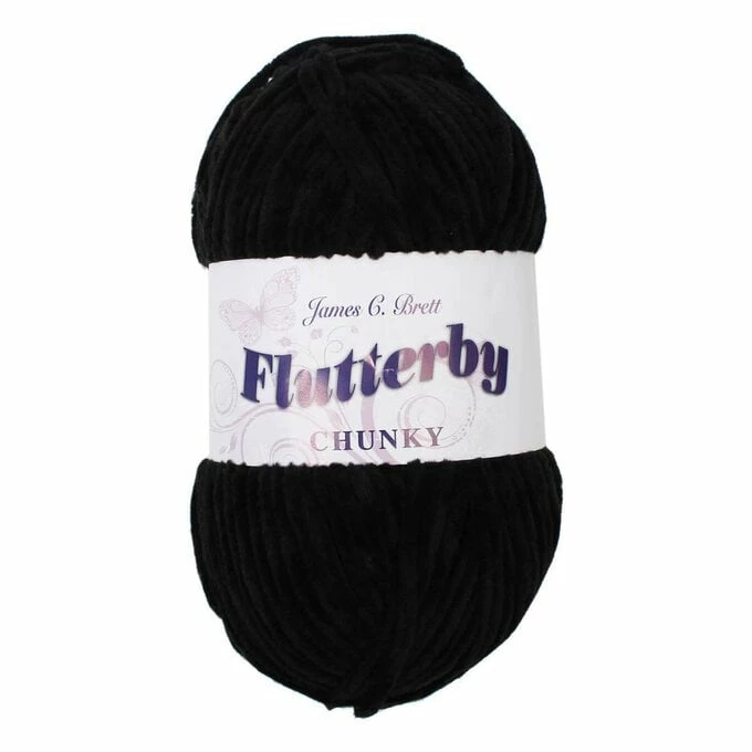 Budget π James C Brett Black Flutterby Chunky Yarn 100g π€©