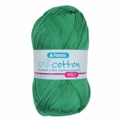 Promo ⌛ Patons Green 100% Cotton 4 Ply 100g 🔥