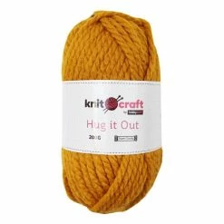 Promo 😀 Knitcraft Mustard Hug It Out Yarn 200g 🛒