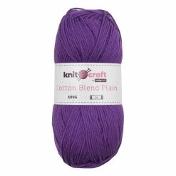 Top 10 😉 Knitcraft Purple Cotton Blend Plain DK Yarn 100g 🔥