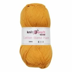 Buy 🌟 Knitcraft Mustard Cotton Blend Plain DK Yarn 100g 🌟