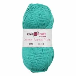 New ⌛ Knitcraft Teal Cotton Blend Plain DK Yarn 100g 💯