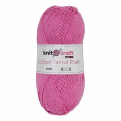 Cheap ✔️ Knitcraft Hot Pink Cotton Blend Plain DK Yarn 100g 🛒