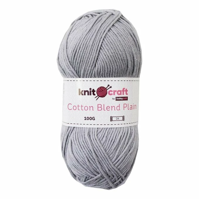 Best Sale ๐ฏ Knitcraft Light Grey Cotton Blend Plain DK Yarn 100g ๐