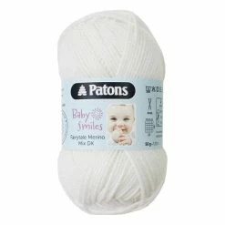 Budget ⭐ Patons White Fairytale Merino Mix DK Yarn 50g 🛒