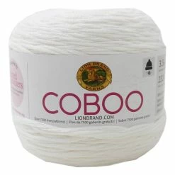 Best deal 😉 Lion Brand White Coboo Yarn 100g ✔️