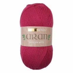 Budget 🌟 Hayfield Raspberry Pink Bonus Aran Yarn 400g (626) ⭐