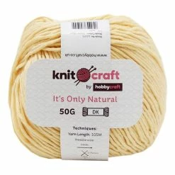 Hot Sale 🛒 Knitcraft Yellow It's Only Natural Light DK Yarn 50g 🤩