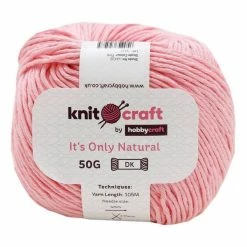 Flash Sale 💯 Knitcraft Pink It's Only Natural Light DK Yarn 50g ✨