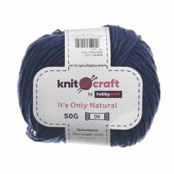 Outlet 🤩 Knitcraft Navy It's Only Natural Light DK Yarn 50g 🎁