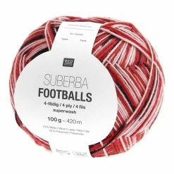 Buy 👏 Rico Design Rico Red-Black Superba Footballs 4 Ply Yarn 100g ⭐